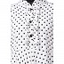 Polka dotted elegant dress abaya- White-Black Polka dotted elegant dress abaya- White-Black